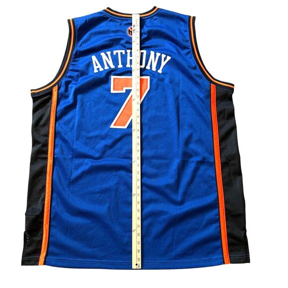 Adidas Carmelo Anthony New York Knicks #7 Basketball Jersey Blue 60 *FLAW* - Picture 9 of 12